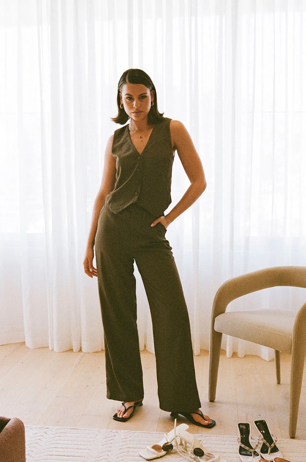 SAMPLE-Remi Pants - Chocolate sold by Sabo Skirt