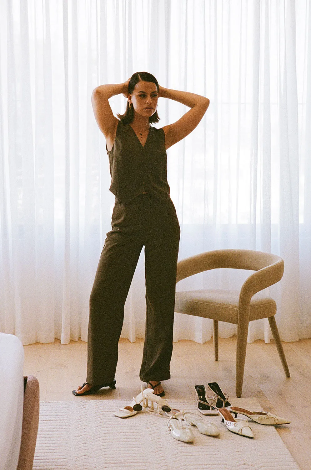 SAMPLE-Remi Pants - Chocolate sold by Sabo Skirt product image thumbnail 4