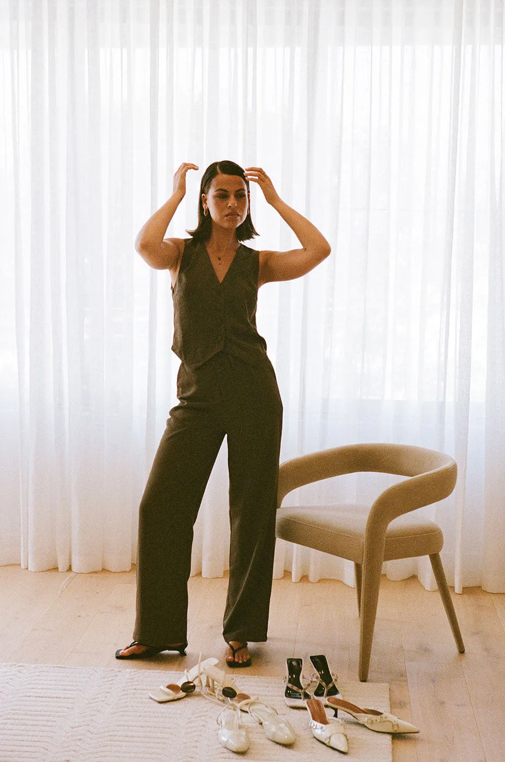 SAMPLE-Remi Pants - Chocolate sold by Sabo Skirt product image thumbnail 2