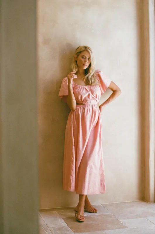 Ezzy Midi Dress - Pink sold by Sabo Skirt