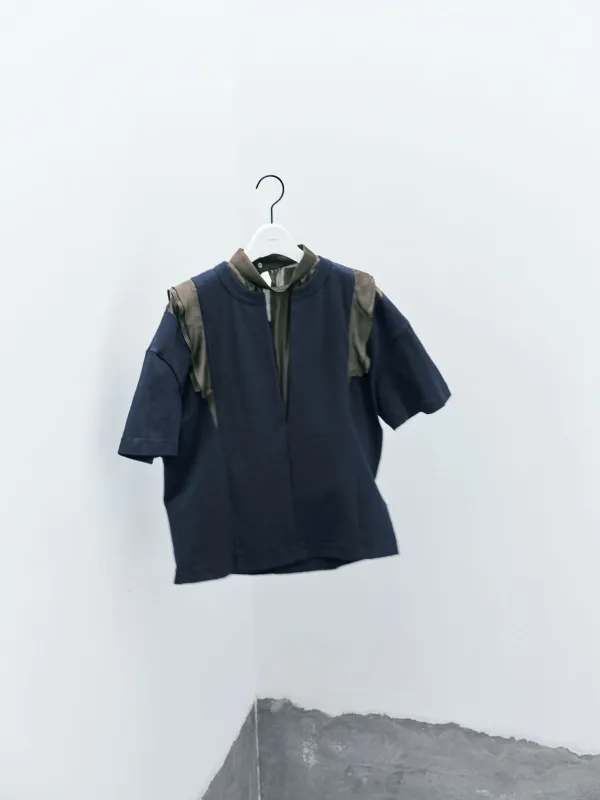 Cotton Jersey x Satin T-Shirt sold by Sacai