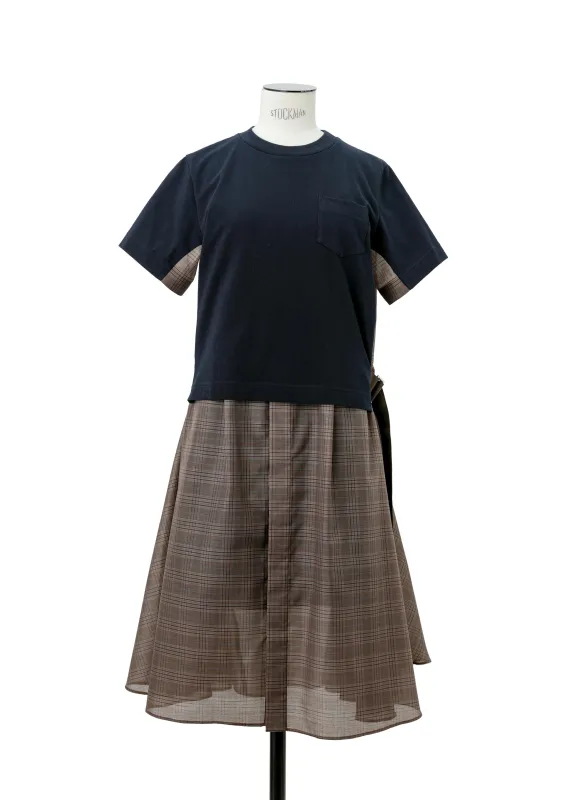 Spun Organza x Cotton Jersey Dress sold by Sacai
