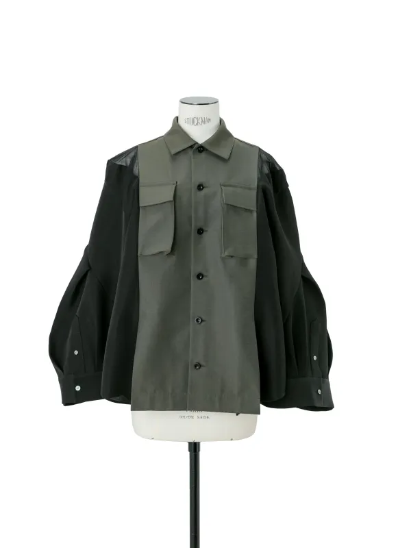 Grosgrain x Double-Faced Silk Cotton Shirt made by Sacai