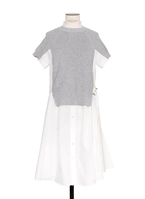 Cotton Knit x Cotton Poplin Dress sold by Sacai