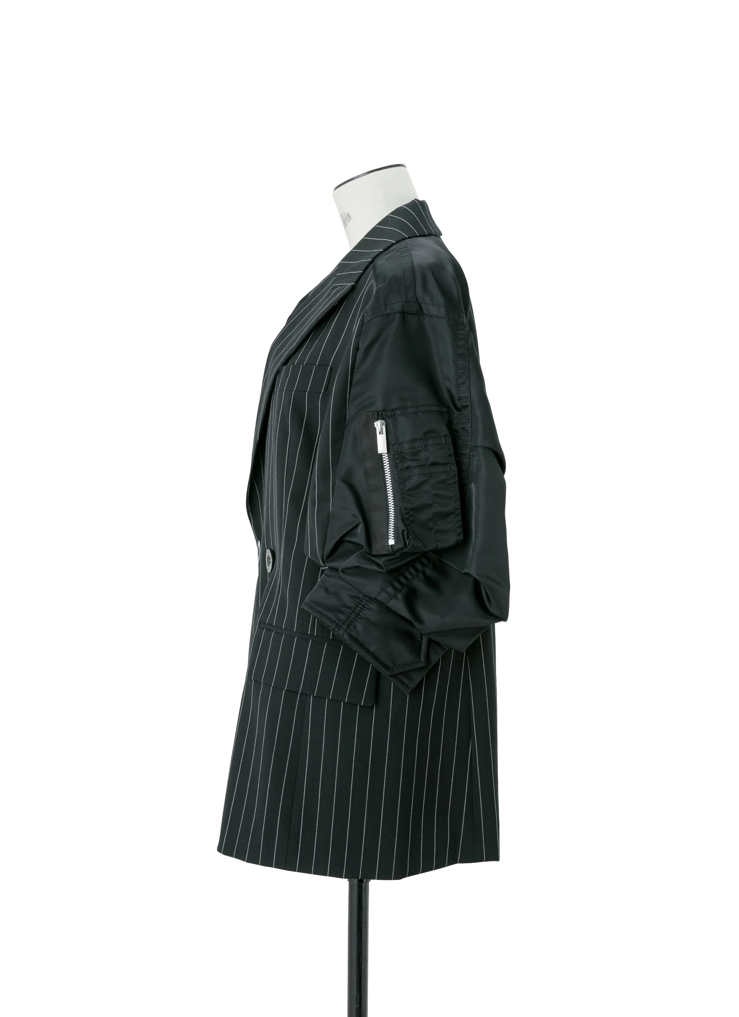 Wool Silk Suiting x Nylon Twill Jacket sold by Sacai product image thumbnail 3