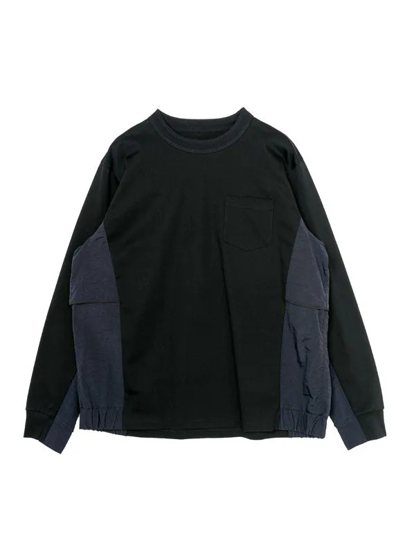 Taslan Nylon x Cotton Jersey L/S T-Shirt sold by Sacai