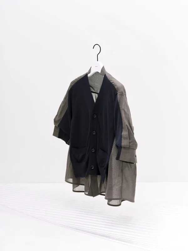 High Twist Voile x Knit Cardigan sold by Sacai