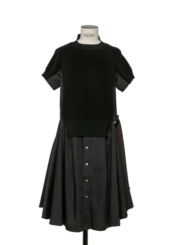 Cotton Knit x Cotton Poplin Dress sold by Sacai