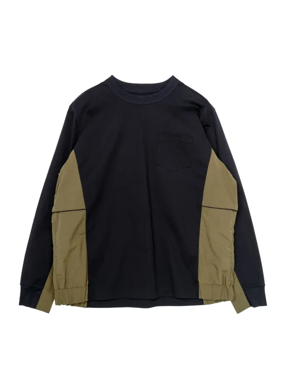 Taslan Nylon x Cotton Jersey L/S T-Shirt sold by Sacai