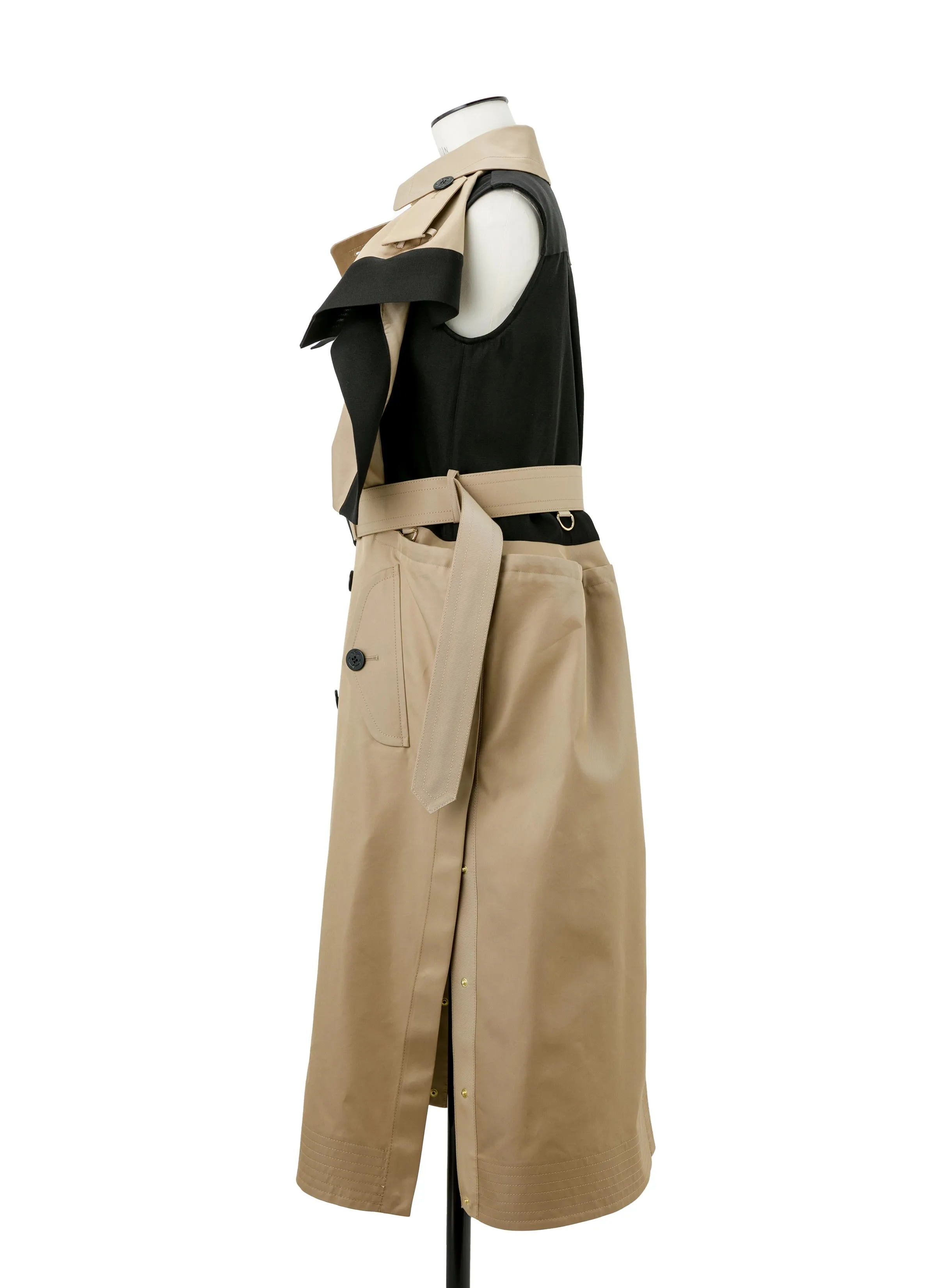 Double-Faced Silk Cotton x Gabardine Dress sold by Sacai product image thumbnail 4