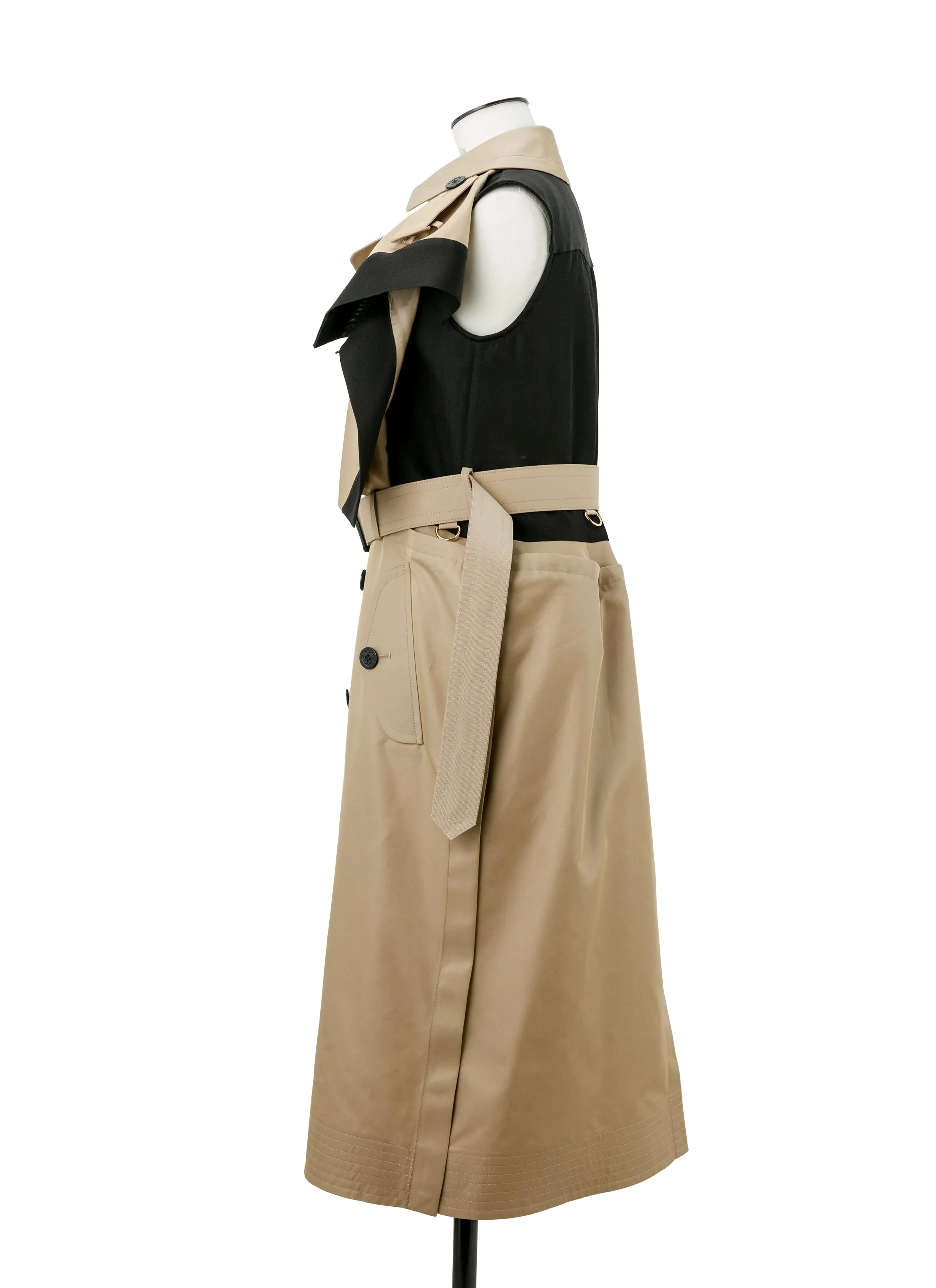 Double-Faced Silk Cotton x Gabardine Dress sold by Sacai product image thumbnail 3