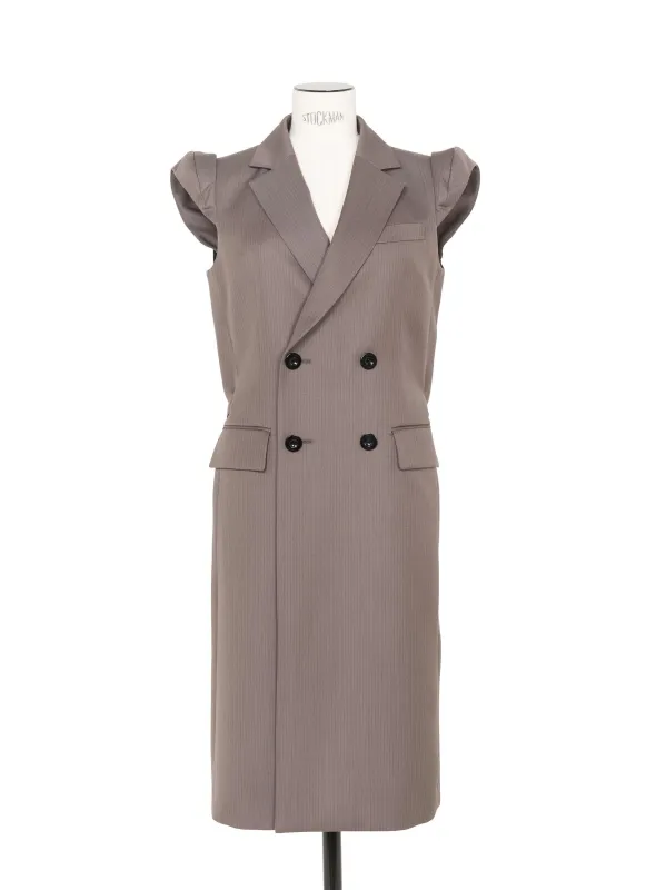 Doeskin Mix Long Vest made by Sacai