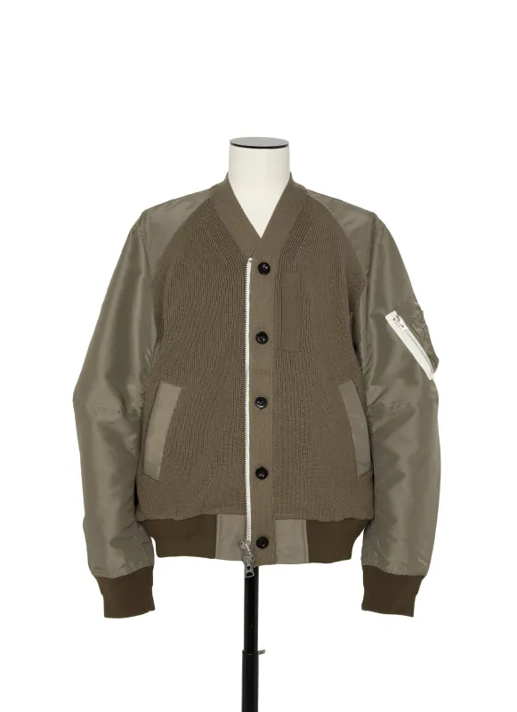 Nylon Twill x Knit Blouson made by Sacai
