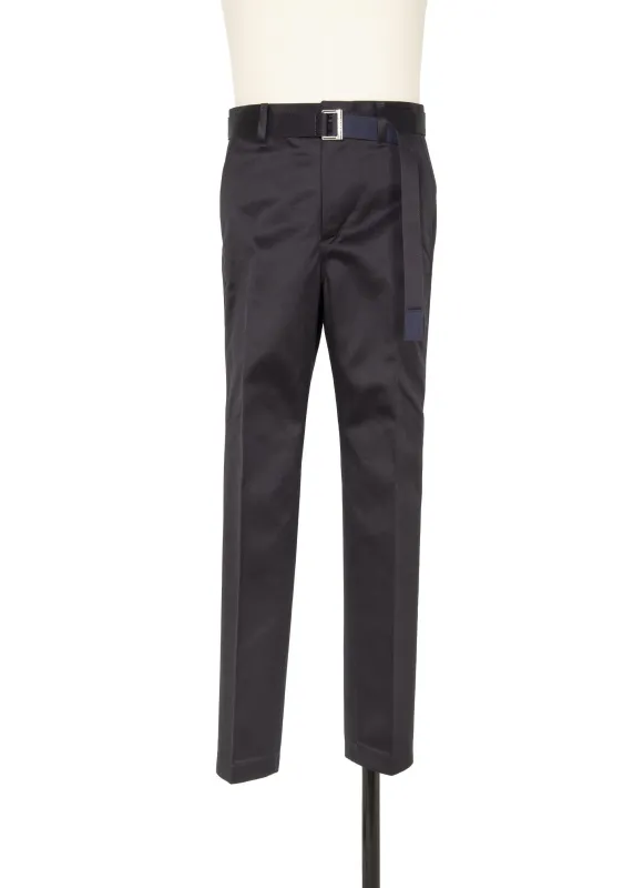 【Sacai】Cotton Chino Pants black 1【25AW】 SACAI | Belted Cotton Chino Pants | Men | Lane Crawford