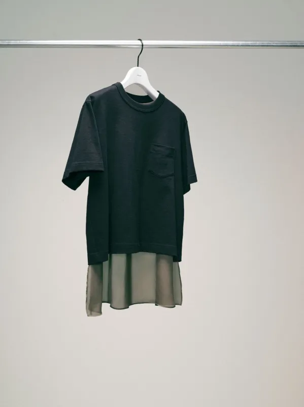 Nylon Twill Mix Cotton Jersey T-Shirt sold by Sacai
