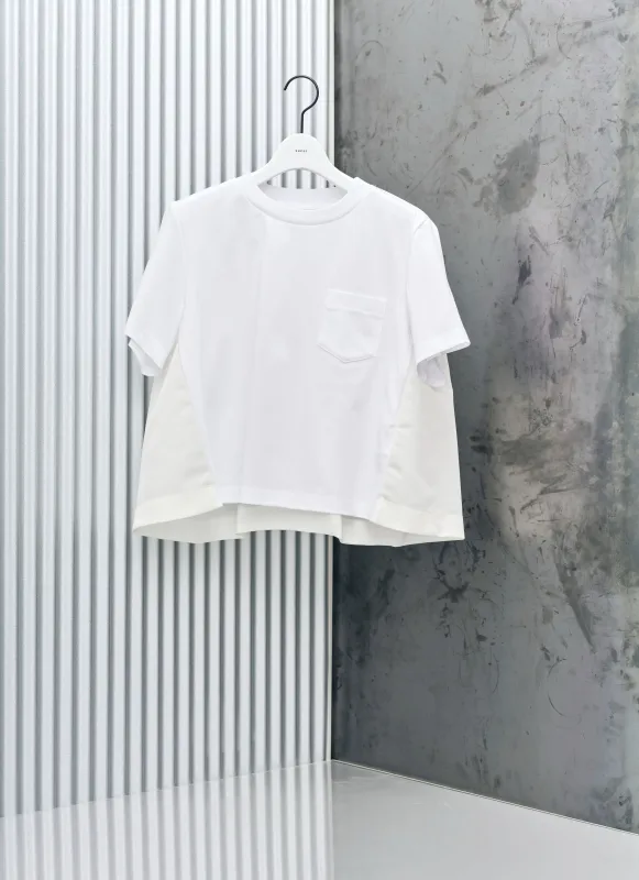 Nylon Twill Mix Cotton Jersey T-Shirt sold by Sacai
