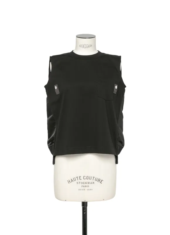 Nylon Twill Mix Cotton Jersey Tank Top made by Sacai