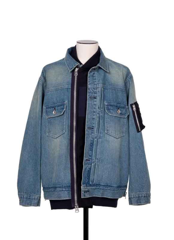 Denim x Nylon Twill Jacket sold by Sacai