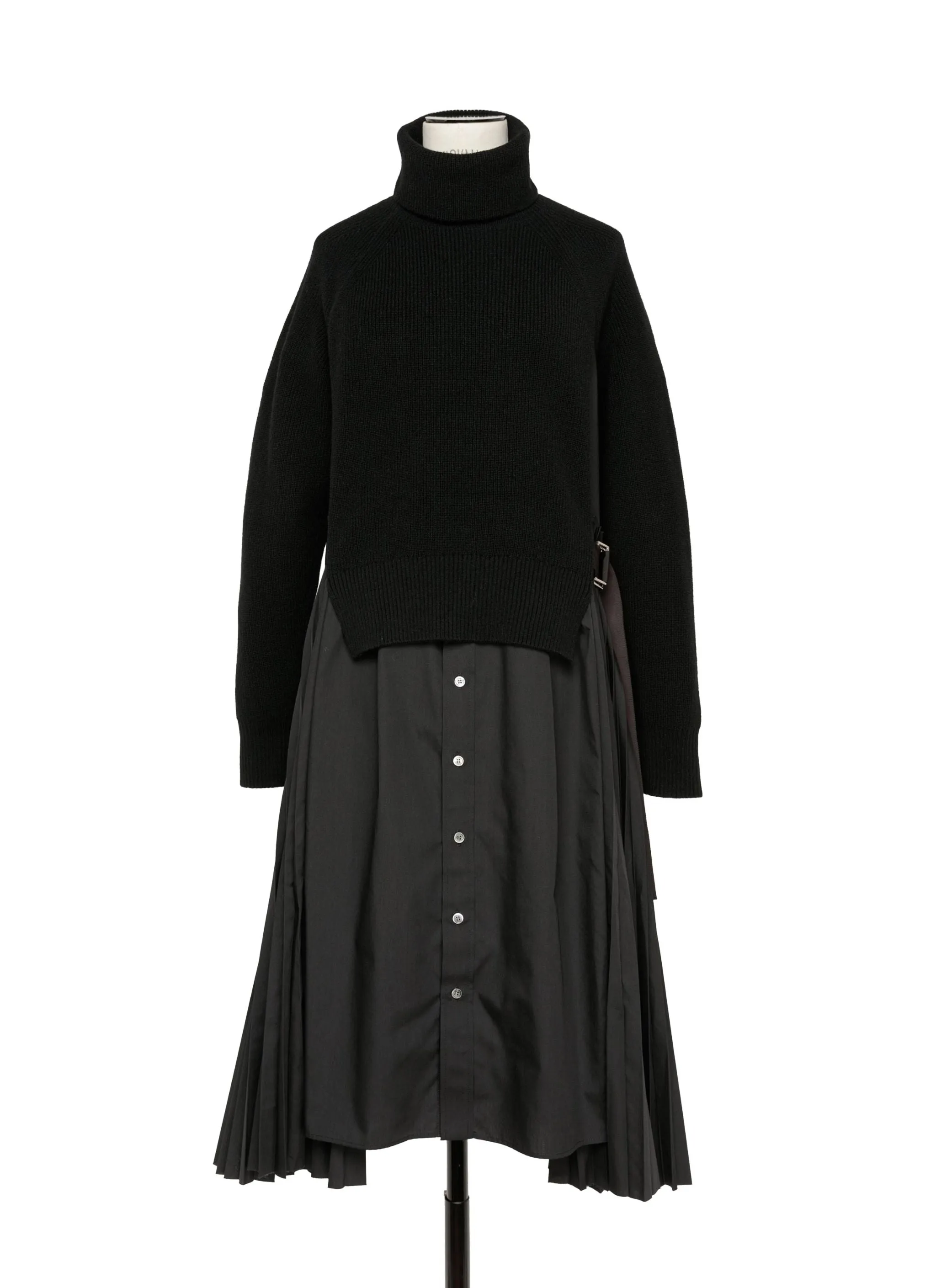 Wool Knit x Cotton Poplin Dress sold by Sacai