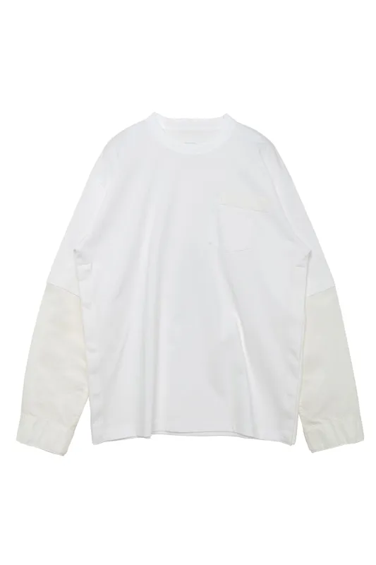 Nylon Twill x Cotton Jersey L/S T-Shirt sold by Sacai