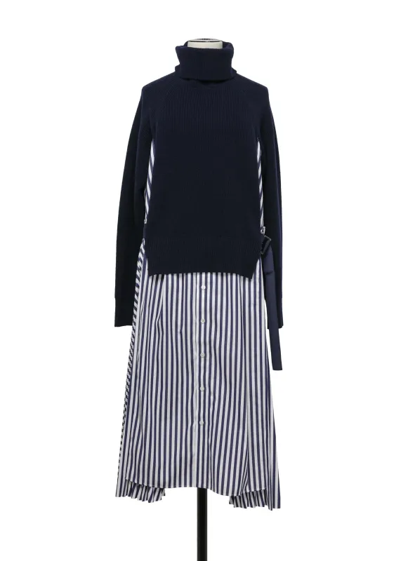 Wool Knit x Cotton Poplin Dress sold by Sacai