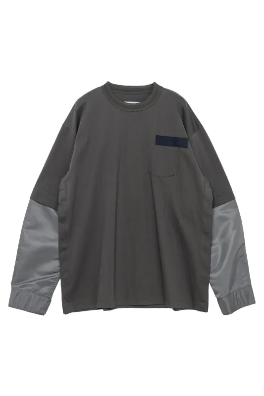 Nylon Twill x Cotton Jersey L/S T-Shirt sold by Sacai