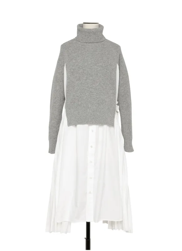 Wool Knit x Cotton Poplin Dress sold by Sacai