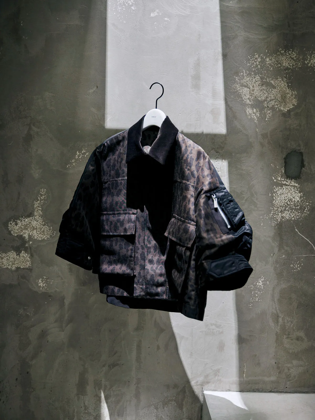 Leopard Print x Nylon Twill Jacket sold by Sacai