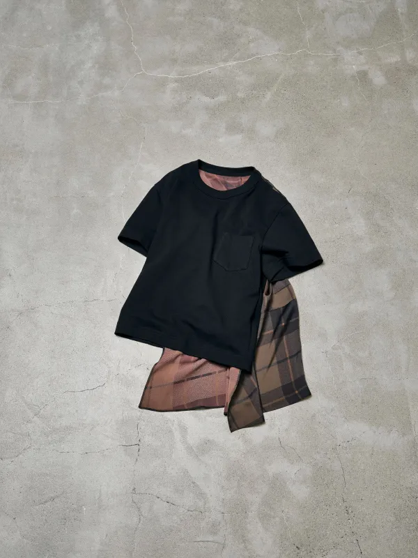 Plaid Print x Cotton Jersey T-Shirt sold by Sacai