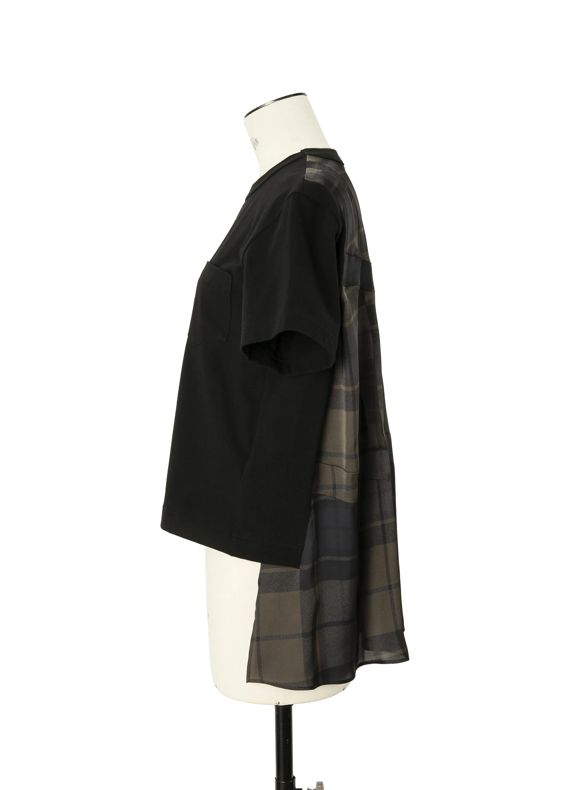 Plaid Print x Cotton Jersey T-Shirt sold by Sacai product image thumbnail 3