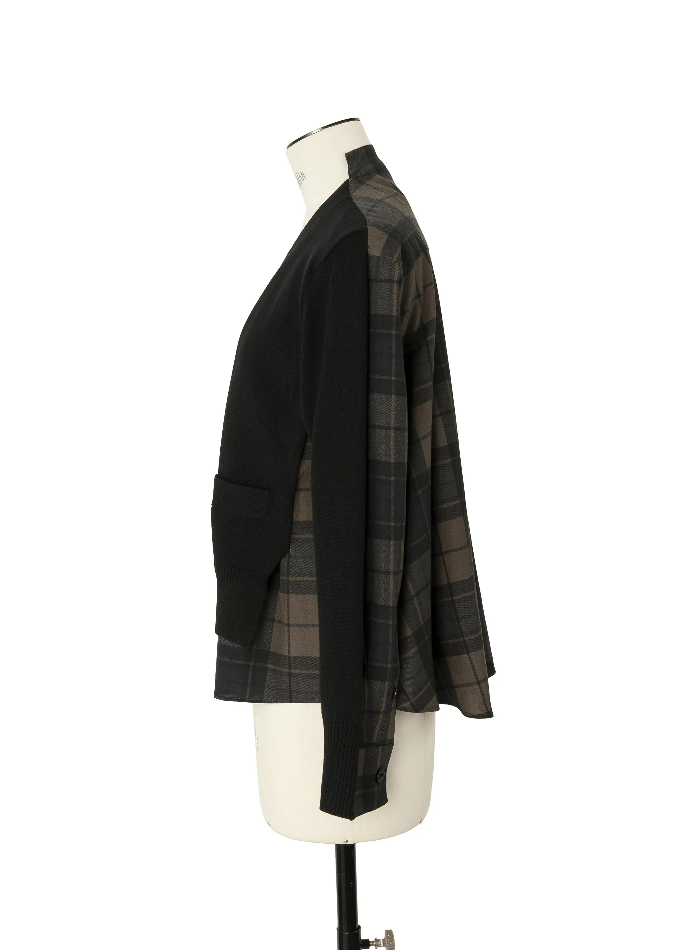 Plaid Print x Knit Cardigan sold by Sacai product image thumbnail 2