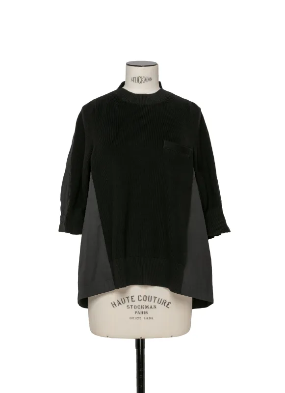 Cotton Knit x Cotton Poplin Pullover sold by Sacai