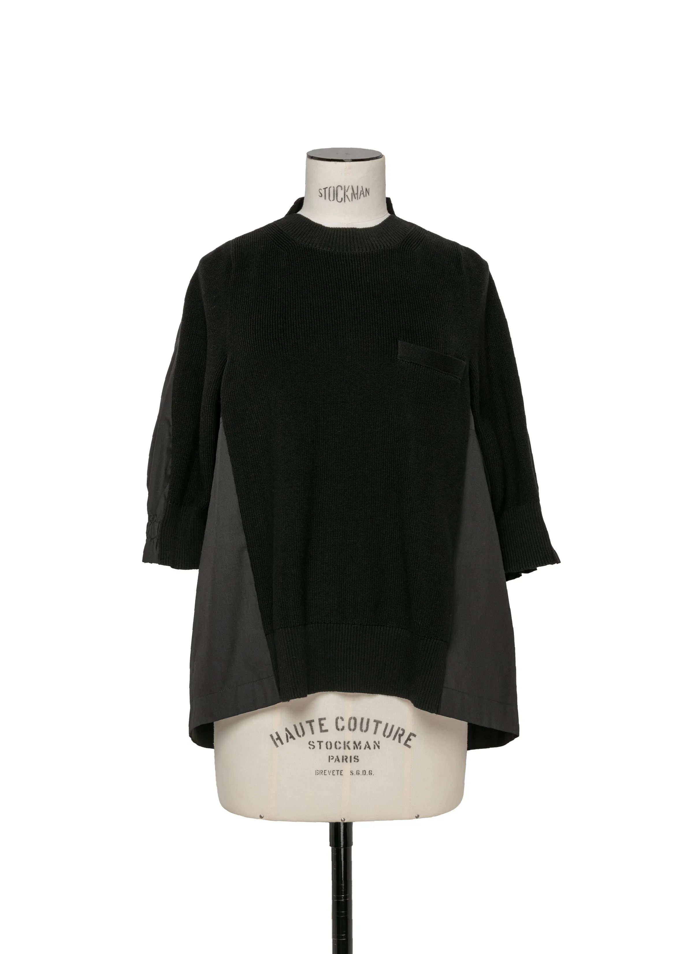 Cotton Knit x Cotton Poplin Pullover sold by Sacai