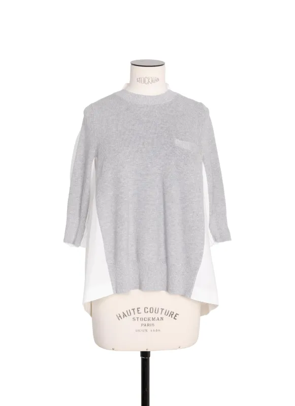 Cotton Knit x Cotton Poplin Pullover sold by Sacai