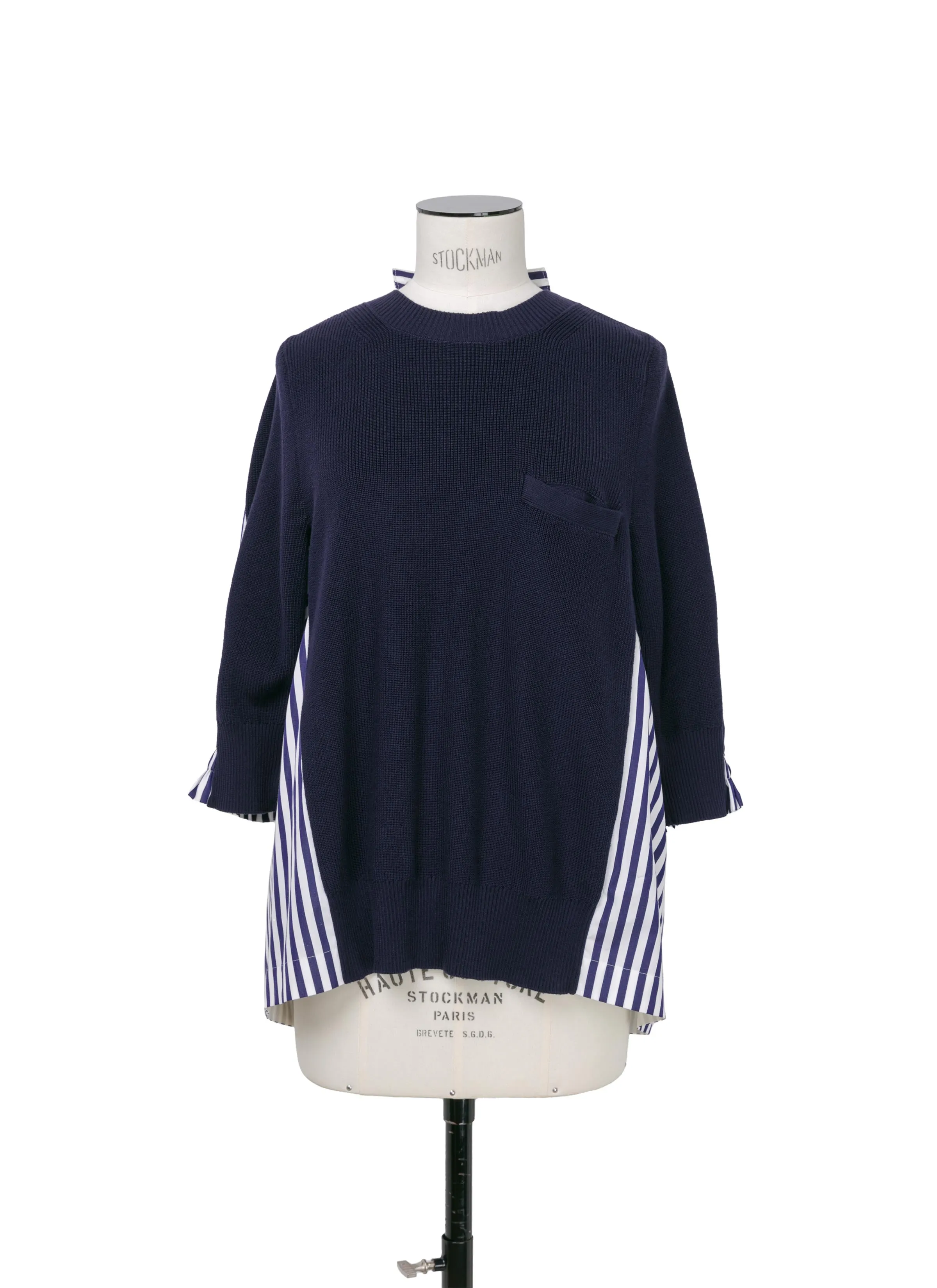 Cotton Knit x Cotton Poplin Pullover sold by Sacai