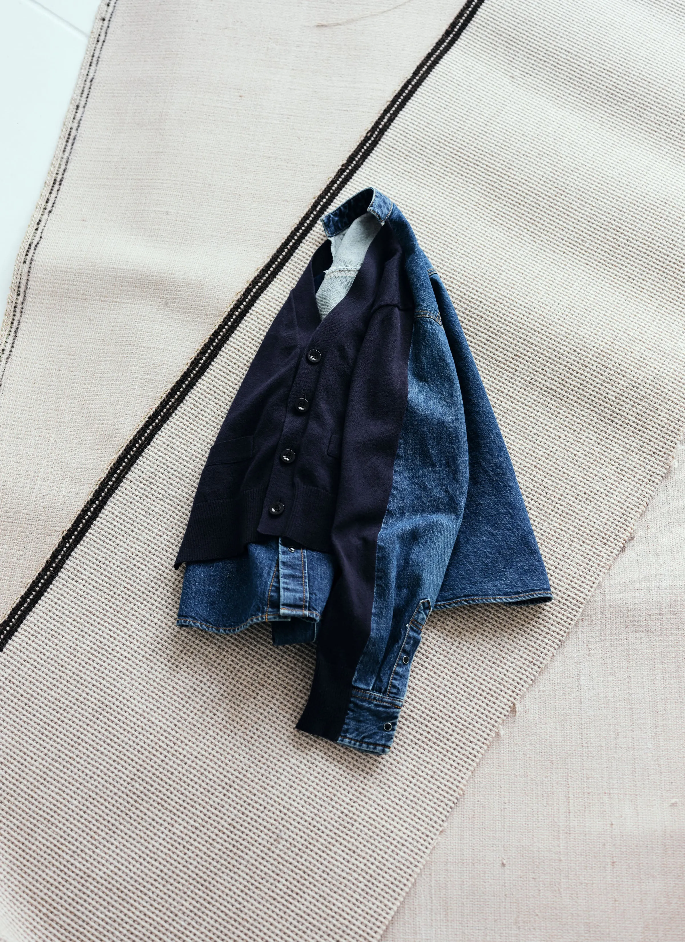 Denim x Knit Cardigan sold by Sacai