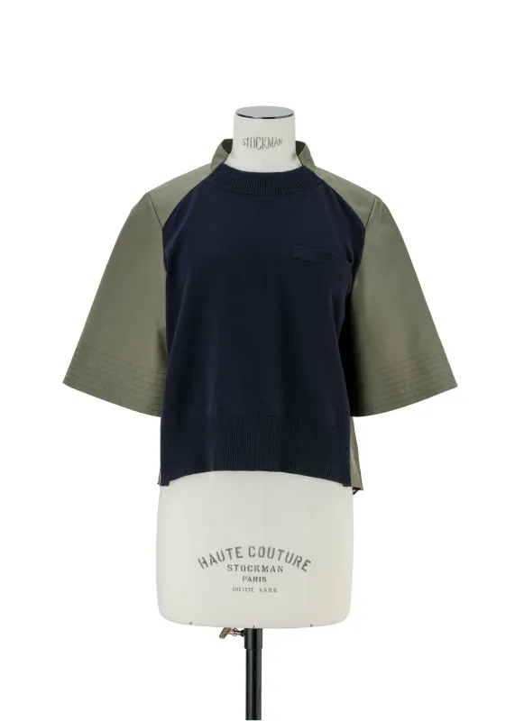 Cotton Gabardine x Knit Pullover sold by Sacai