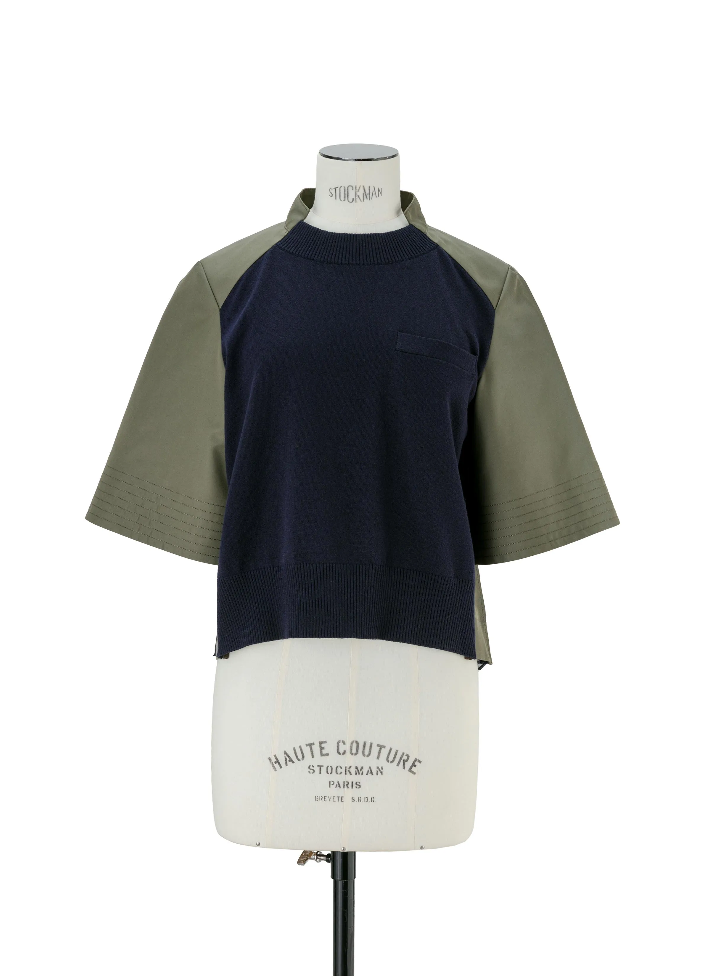 Cotton Gabardine x Knit Pullover sold by Sacai