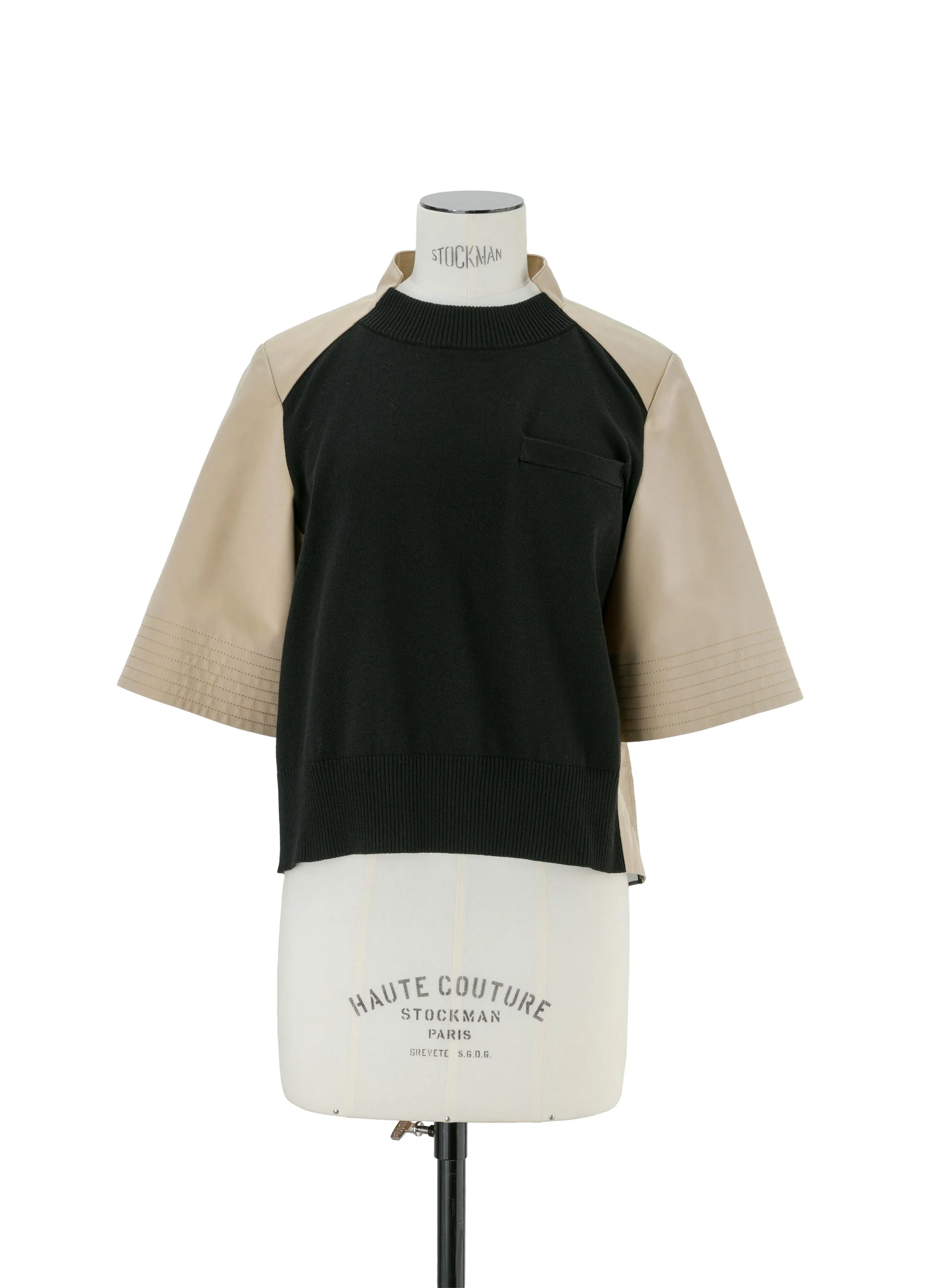 Cotton Gabardine x Knit Pullover sold by Sacai