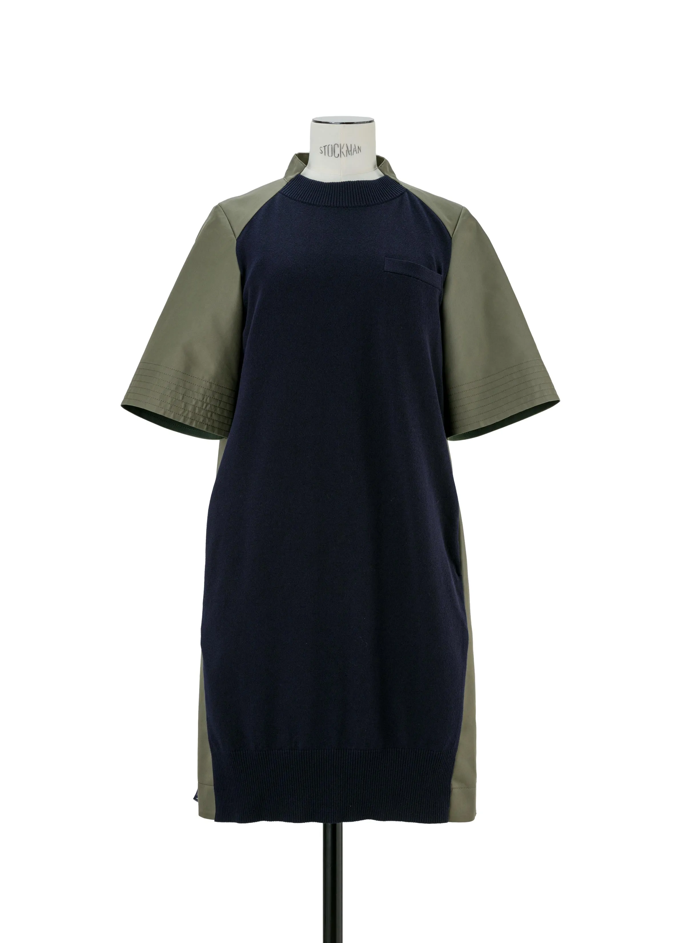 Cotton Gabardine x Knit Dress sold by Sacai
