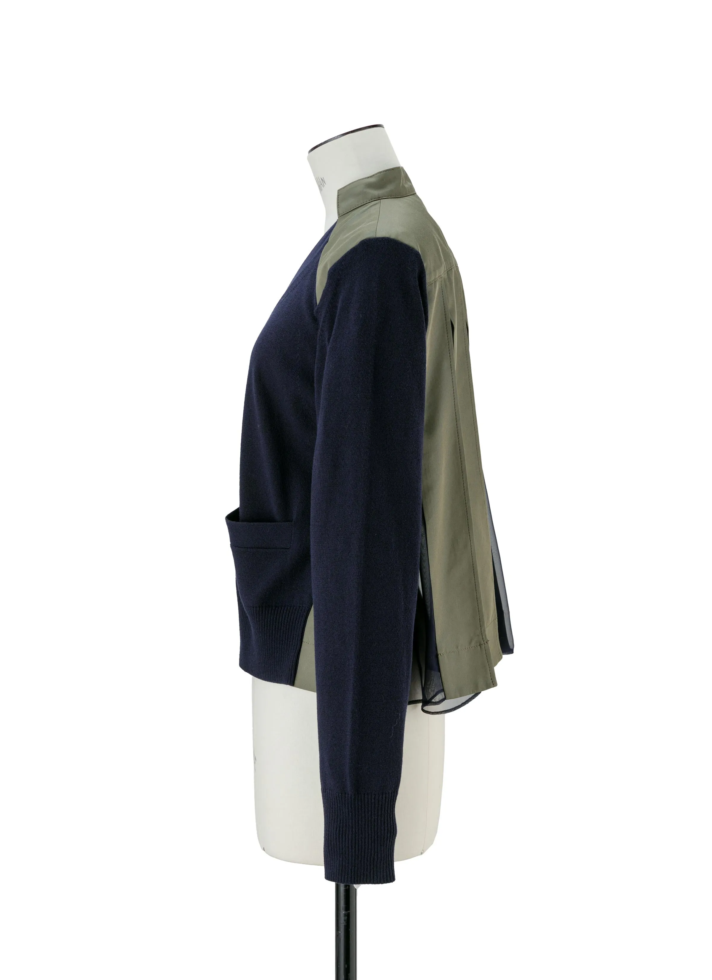 Cotton Gabardine x Knit Cardigan sold by Sacai product image thumbnail 2