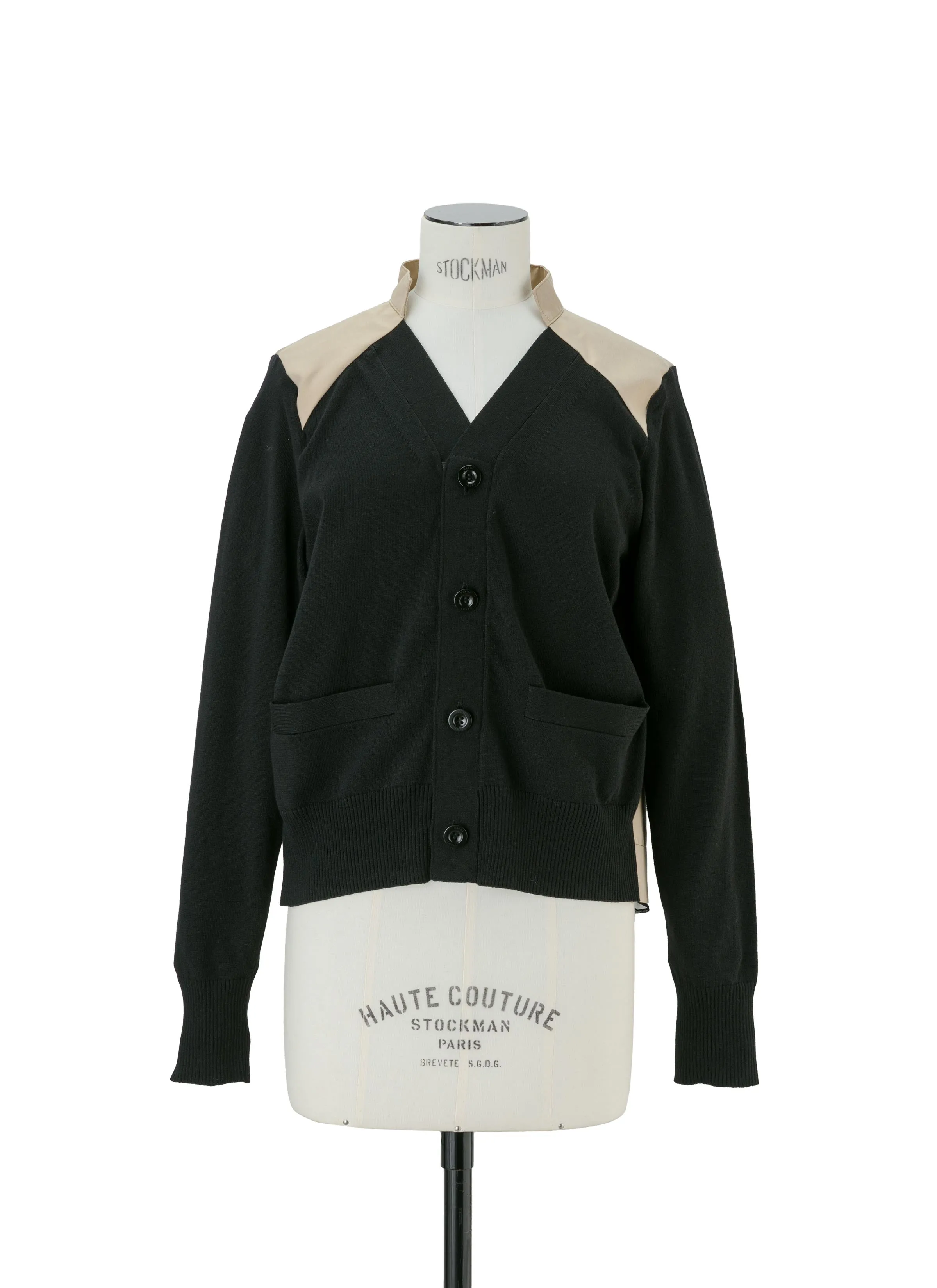 Cotton Gabardine x Knit Cardigan sold by Sacai