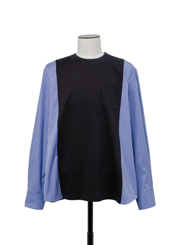 Poplin x Cotton Jersey L/S T-Shirt sold by Sacai