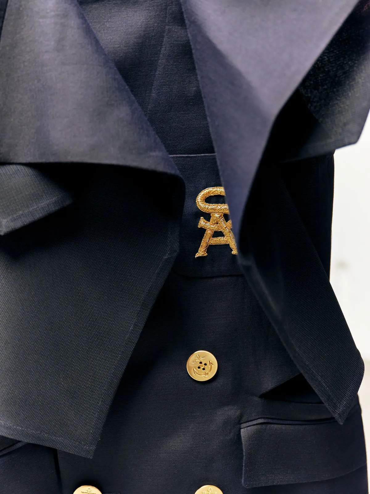 Emblem Double-Faced Silk Cotton Vest sold by Sacai product image thumbnail 5