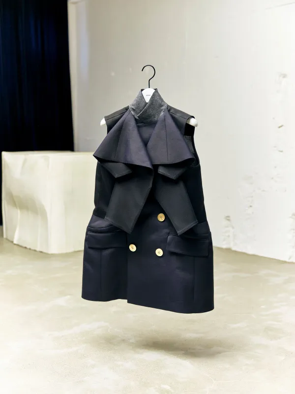 Emblem Double-Faced Silk Cotton Vest made by Sacai