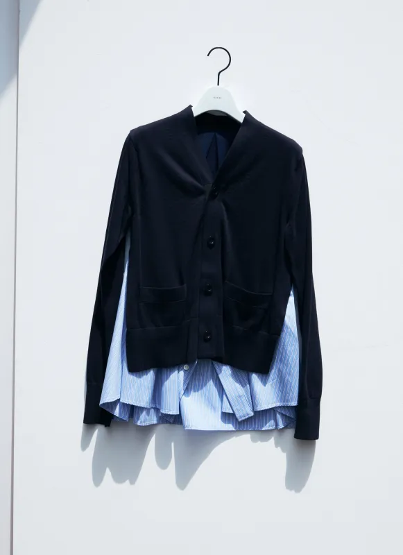 Poplin x Knit Cardigan sold by Sacai