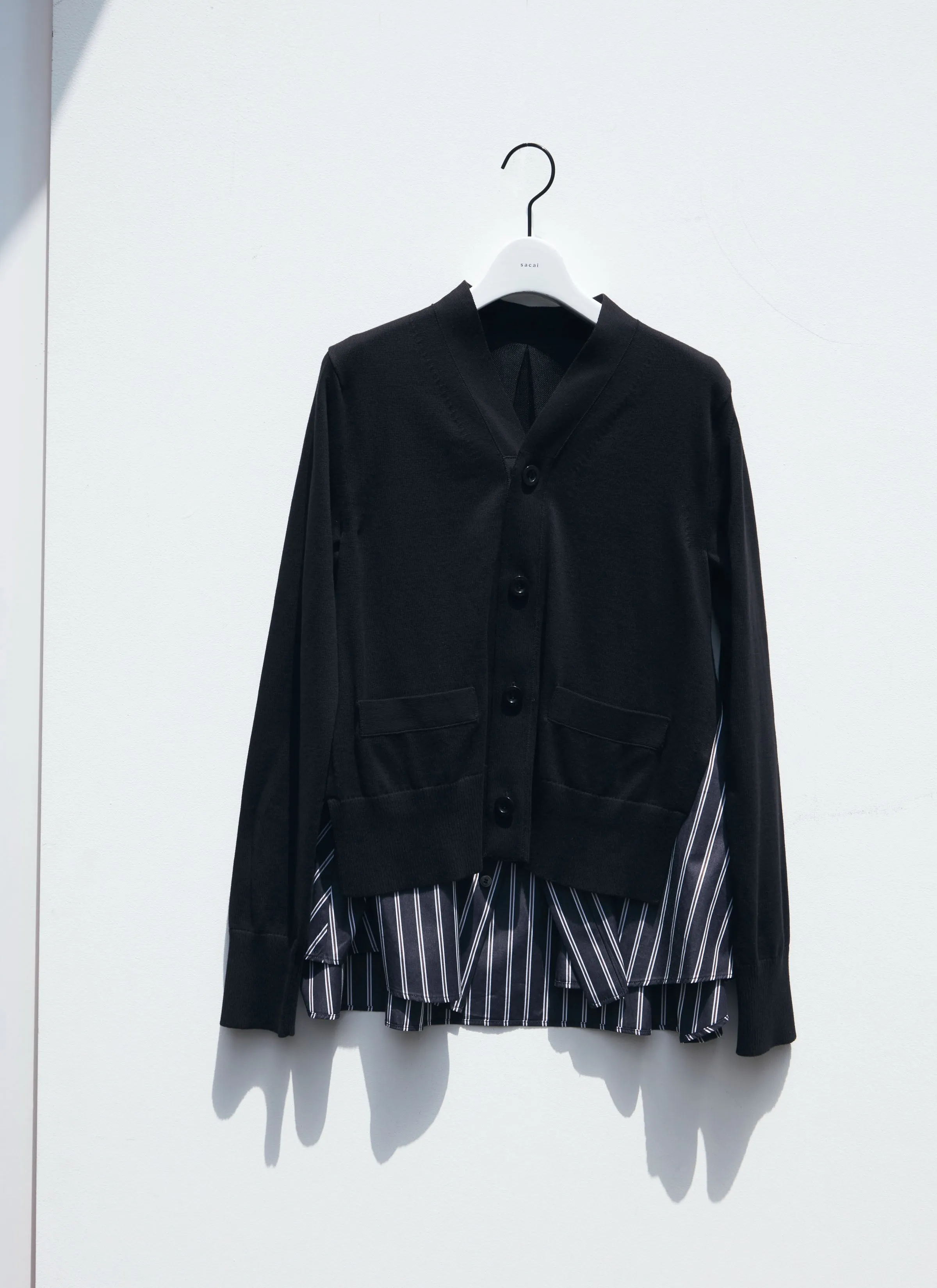 Poplin x Knit Cardigan sold by Sacai