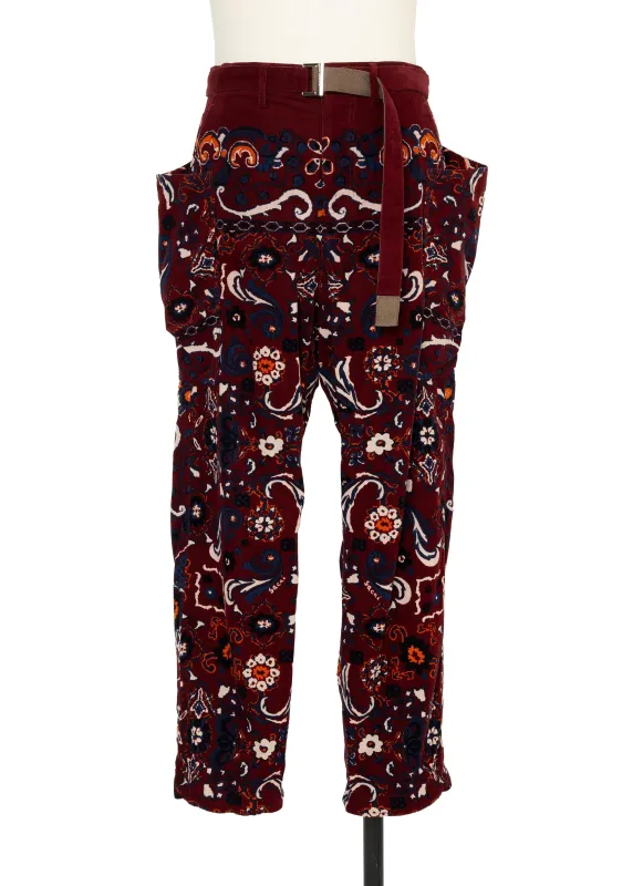 Floral Print Corduroy Pants sold by Sacai