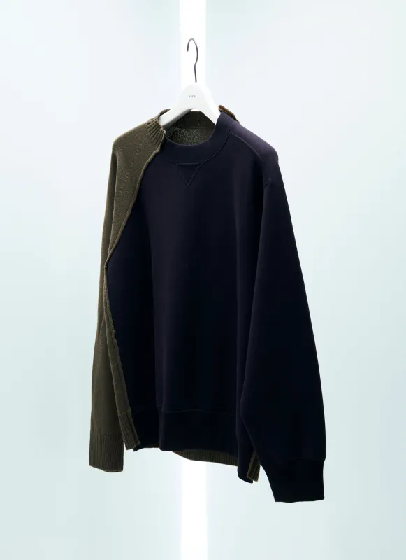 Wool Knit x Sponge Sweat Pullover sold by Sacai