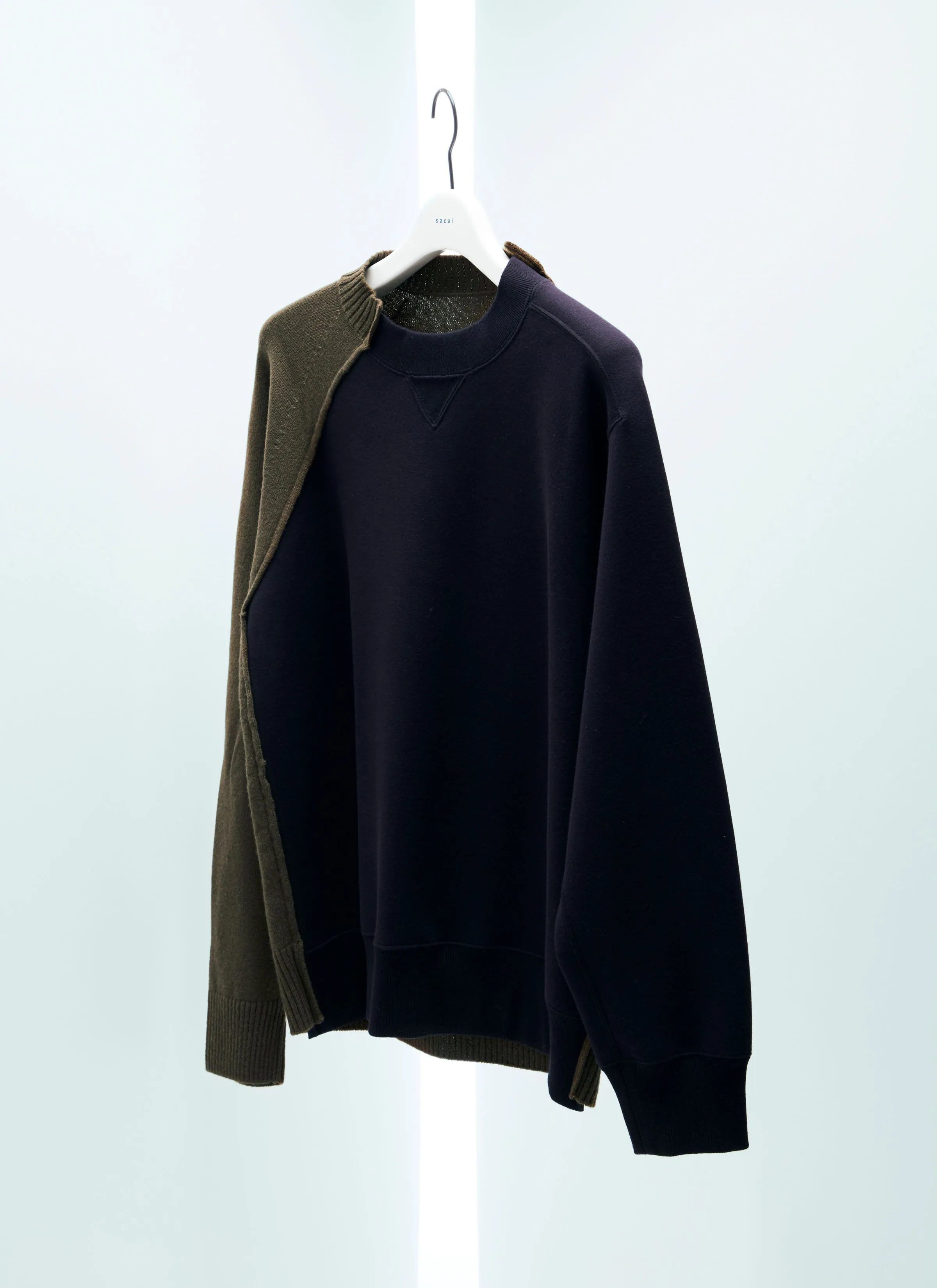 Wool Knit x Sponge Sweat Pullover sold by Sacai
